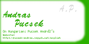 andras pucsek business card